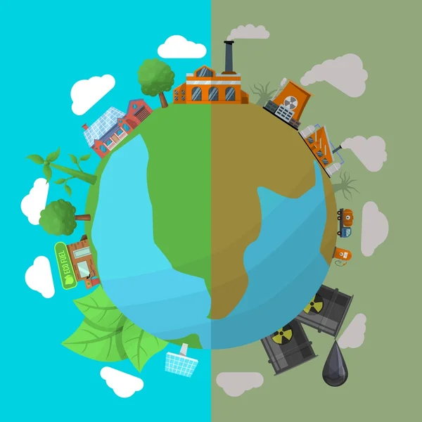 Cartel de la contaminación ambiental — Archivo Imágenes Vectoriales