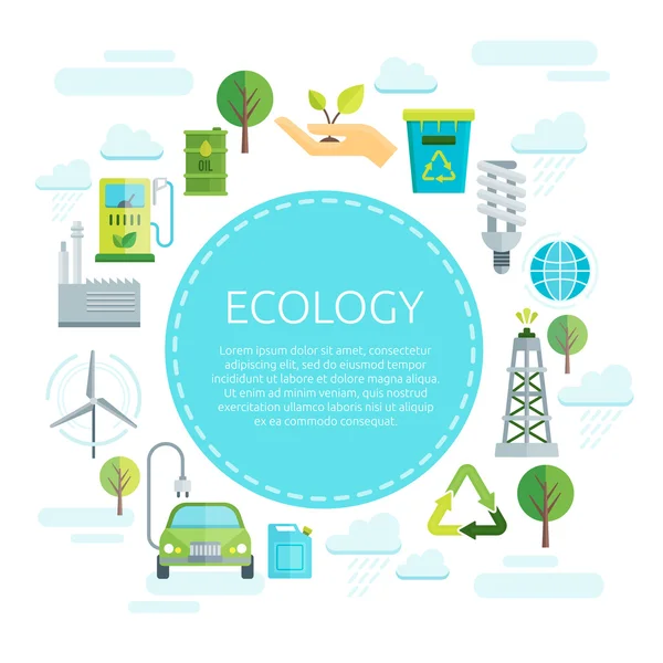 Tierra Ecología Diseño — Vector de stock