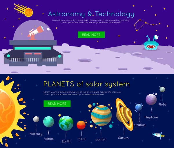 Ensemble de bannière d'univers spatial — Image vectorielle