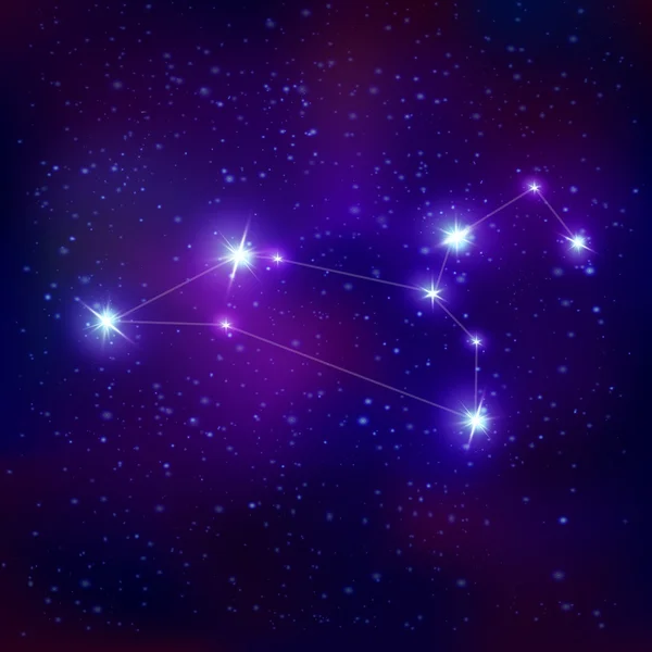 Leo Constelación realista signo del zodíaco — Archivo Imágenes Vectoriales