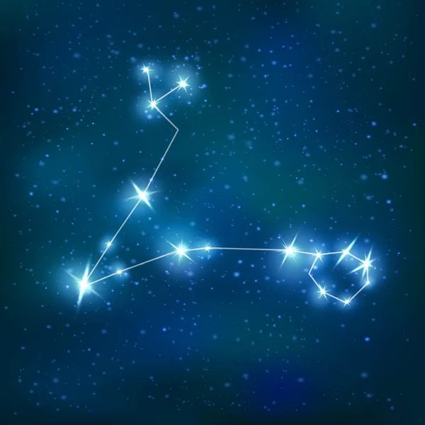 Constelación zodiacal realista de Piscis — Vector de stock