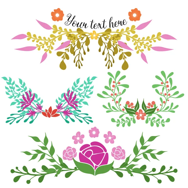 Composiciones florales hechas a mano — Vector de stock