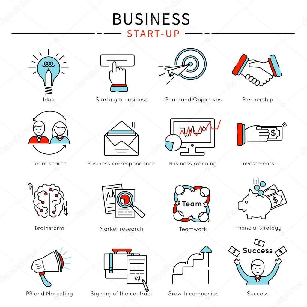 Startup Business Line Icon Set Vector Image By C Mogil Vector Stock Startup Business Line Icon Set Vector Image By C Mogil Vector Stock