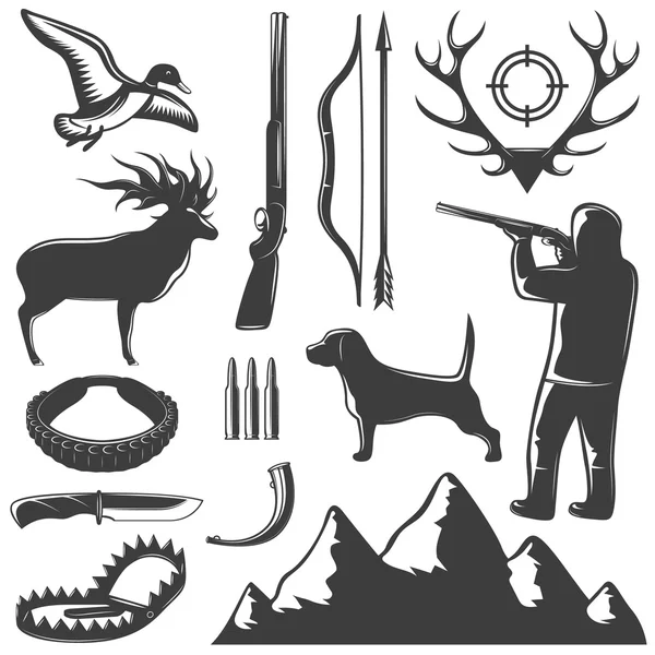 Hunting Icon Set — Stock Vector