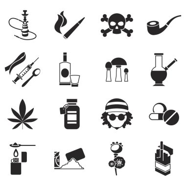 Siyah uyuşturucu Icon Set