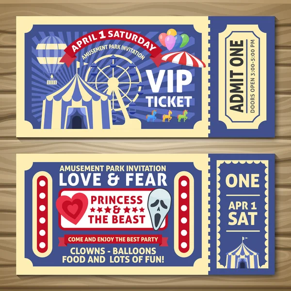 Amusement Park Tickets — Stock Vector © Mogil 117996272