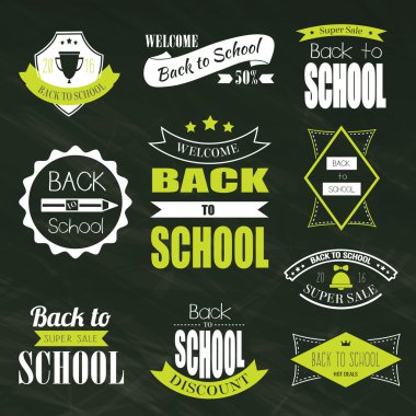 Geri okul tipografik Amblemler için