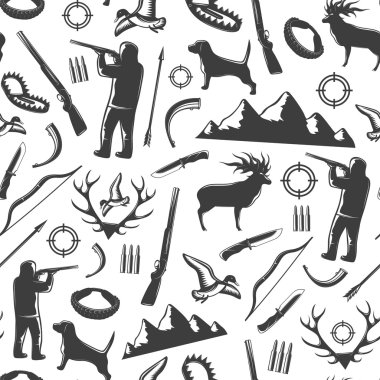 Hunting Seamless Pattern clipart