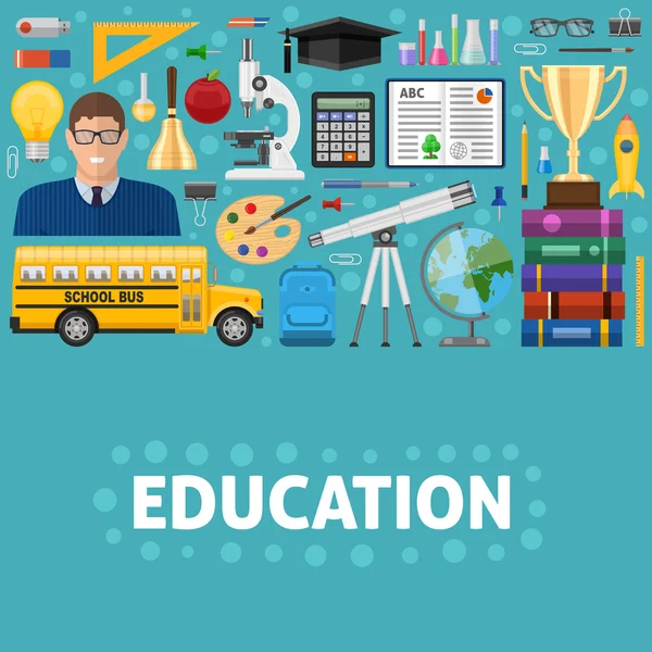 Diseño de educación escolar — Vector de stock