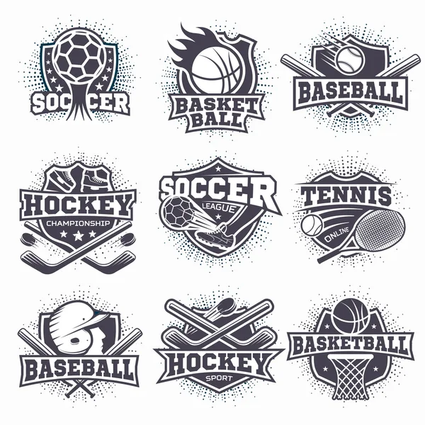 Jeu de logos sportifs — Image vectorielle