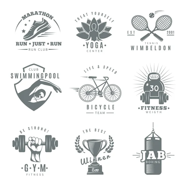 Ensemble d "étiquettes Fitness Gym — Image vectorielle