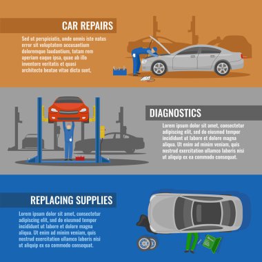 Otomatik servis yatay Banner seti