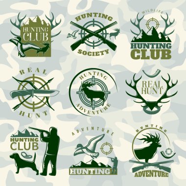 Hunting Emblem Set In Color clipart