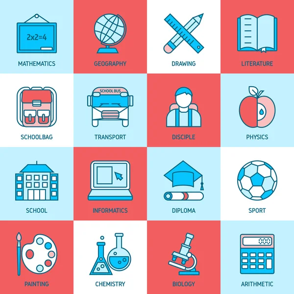 Iconos lineales de educación — Vector de stock