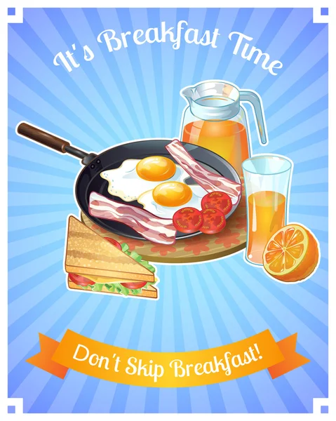 Cartel de desayuno coloreado — Archivo Imágenes Vectoriales