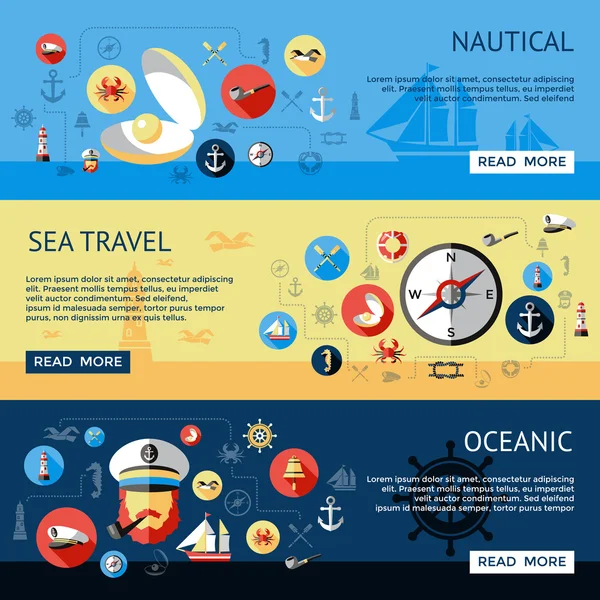 Nautical Banner Set — Stock Vector