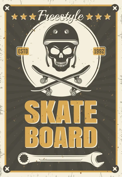 Poster Vintage Skateboard — Vettoriale Stock