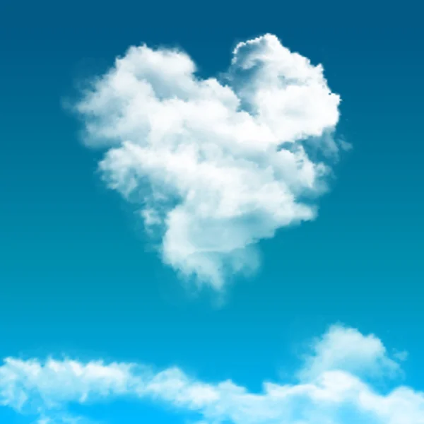 Ciel bleu réaliste avec composition nuageuse — Image vectorielle