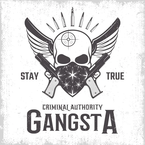 Gangster Monochrome Print — Stock Vector