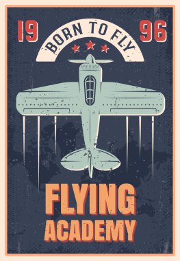 Uçan Akademi Retro Stil Afişi
