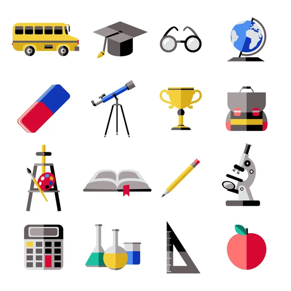 Escuela icono conjunto — Vector de stock