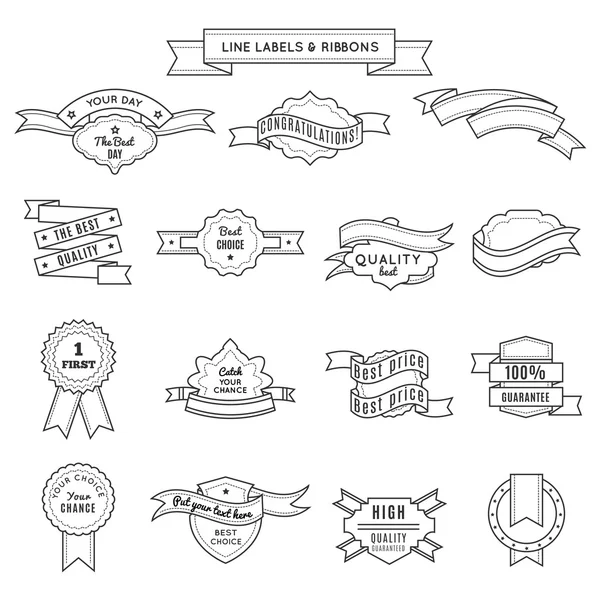 Conjunto de etiquetas de diseño y cintas — Archivo Imágenes Vectoriales