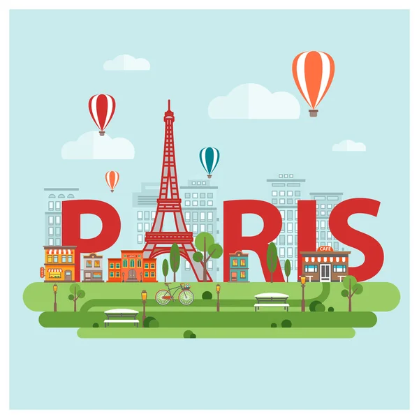 Parigi città segno — Vettoriale Stock