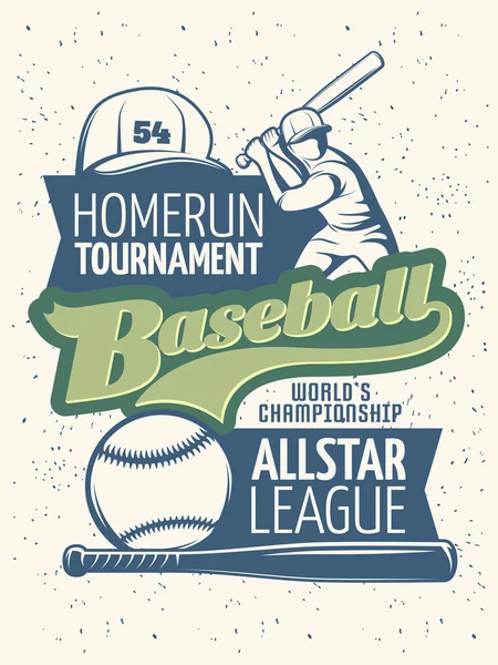 Tournoi de baseball Imprimer — Image vectorielle