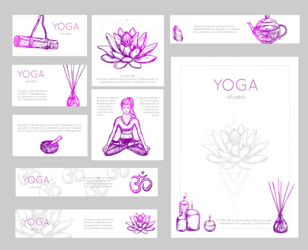 Yoga Flyer Design — ストックベクタ