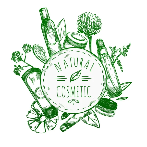 Hand Drawn Natural Cosmetics Label