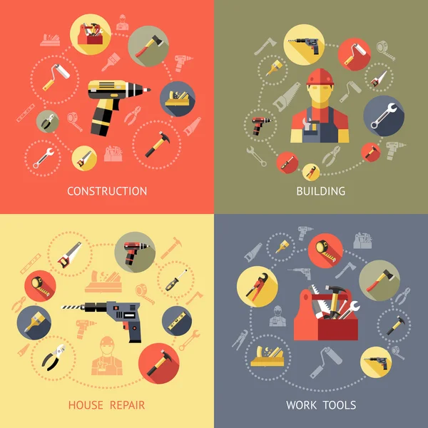 Work Tools Compositions — 图库矢量图片