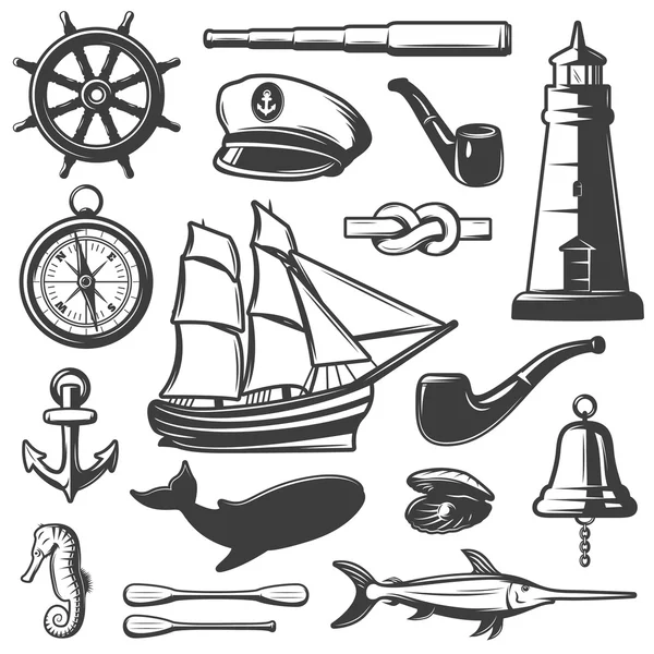 Nautical Icon Set — Stock Vector