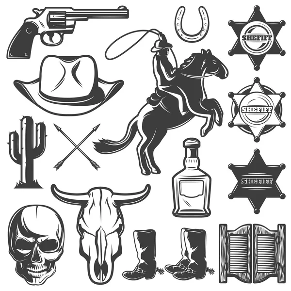 Wild West ikon készlet — Stock Vector