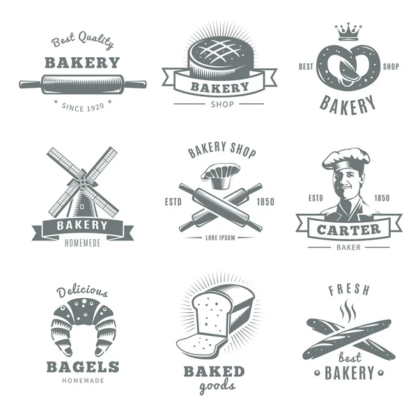 Set de etiquetas de panadería vintage — Vector de stock