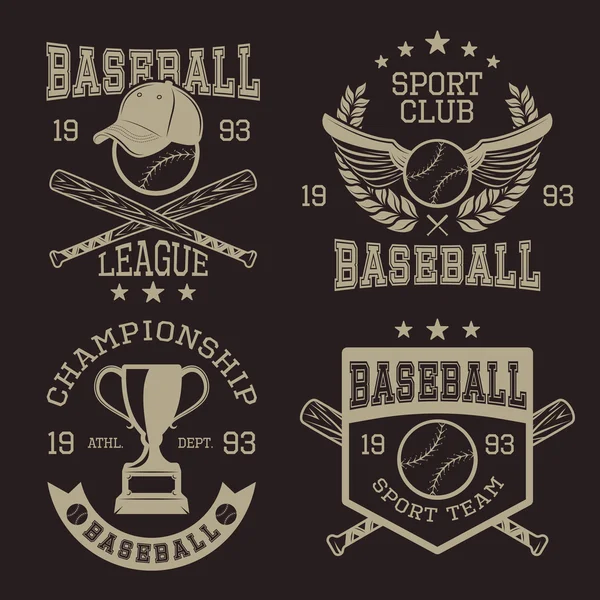 Emblèmes typographiques de baseball — Image vectorielle