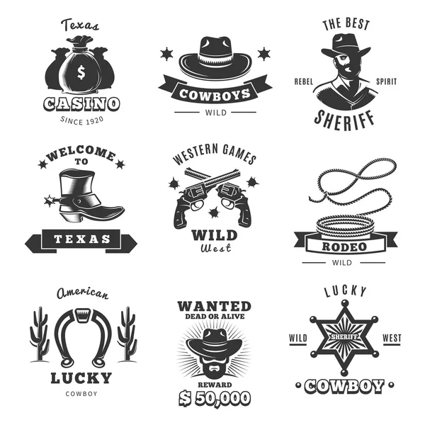 Vintage Sheriff Label Set — Stock Vector
