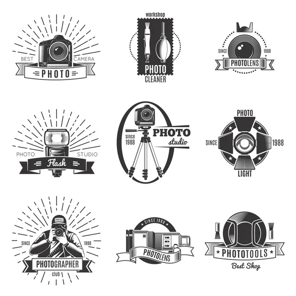 Vintage Photographer Label Set — Stock Vector