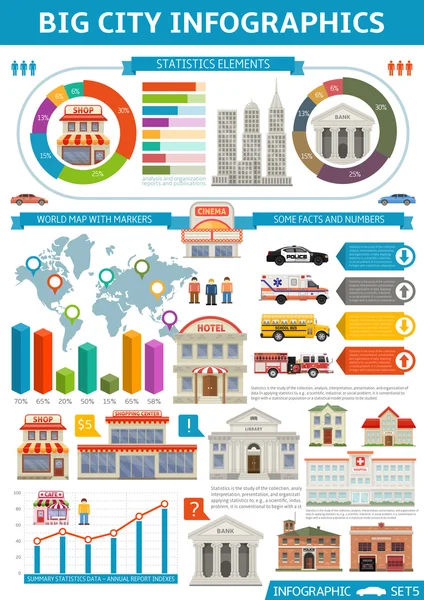 Bid City Infografías — Archivo Imágenes Vectoriales