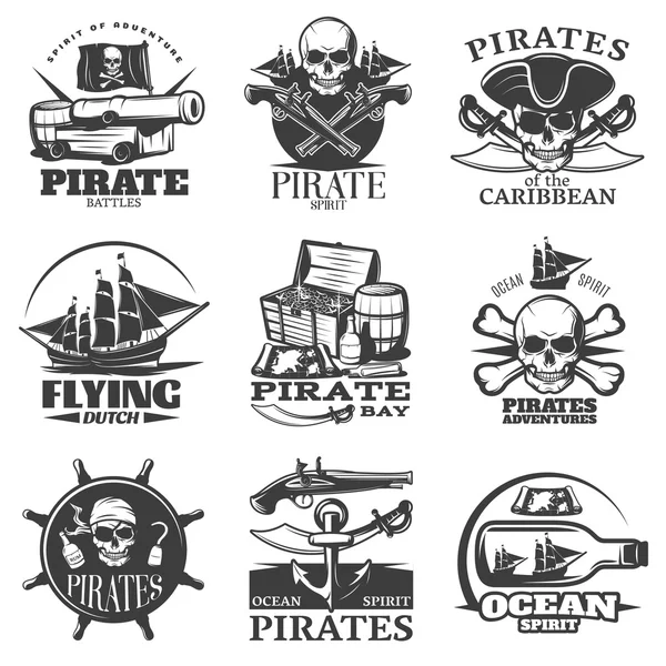 Набір з емблемою піратів — стоковий вектор