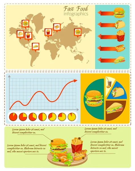 Infográficos de fast food — Vetor de Stock