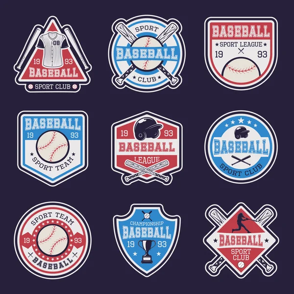 Baseball-farbene Embleme — Stockvektor