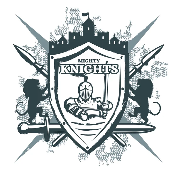 Mighty Knights Baskı — Stok Vektör