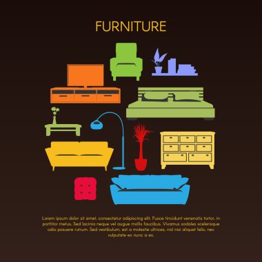 Renkli Mobilya Yuvarlak Kompozisyon