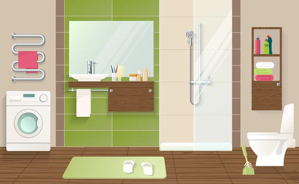 Baño Concepto Interior — Vector de stock