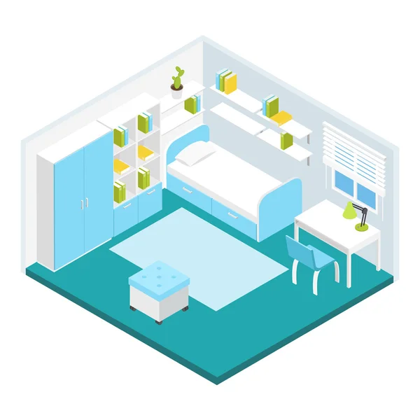 Composition de la chambre Isometric enfants — Image vectorielle