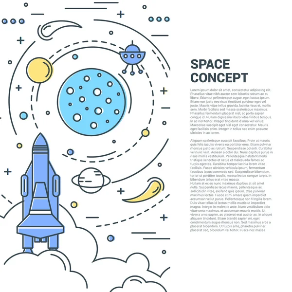 Space Vertical Line Art Concept — Stock Vector