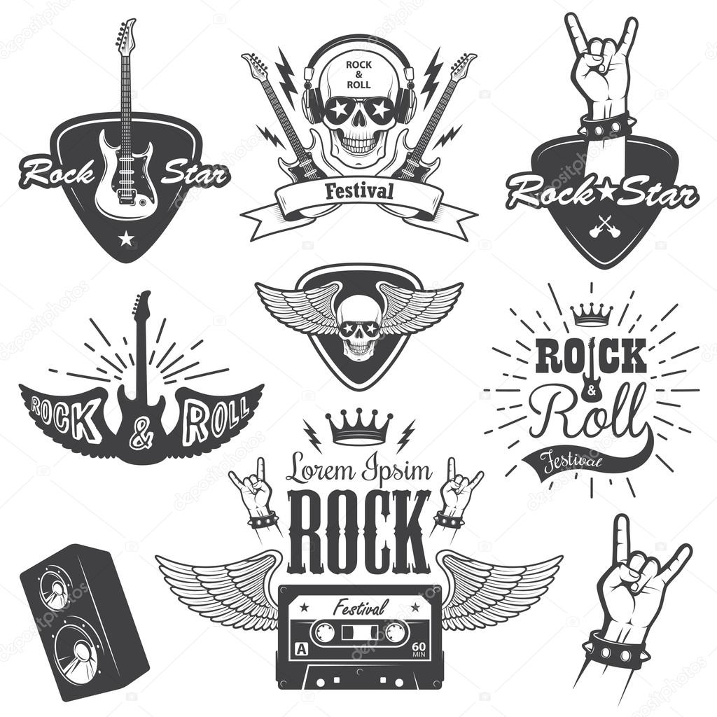 Rock An Roll Emblem Frame High-Res Vector Graphic - Getty Images