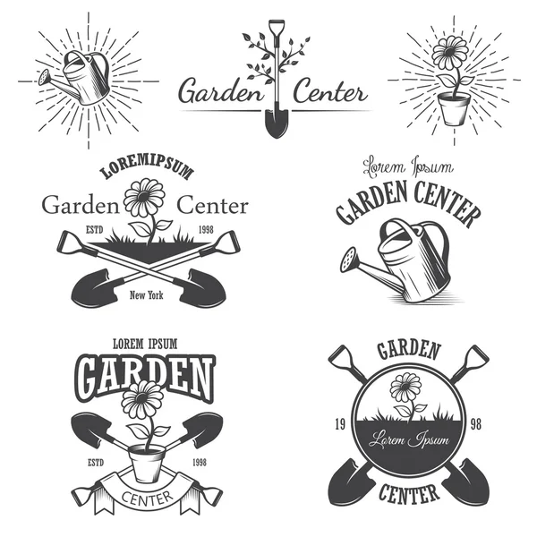 Set of vintage garden center emblems. — Stock Vector