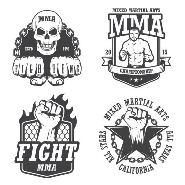 Dört mma Amblemler kümesi