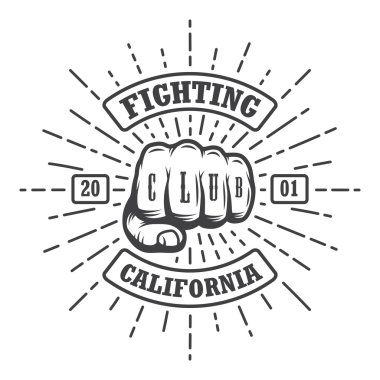 Hipster emblem about fighting club clipart